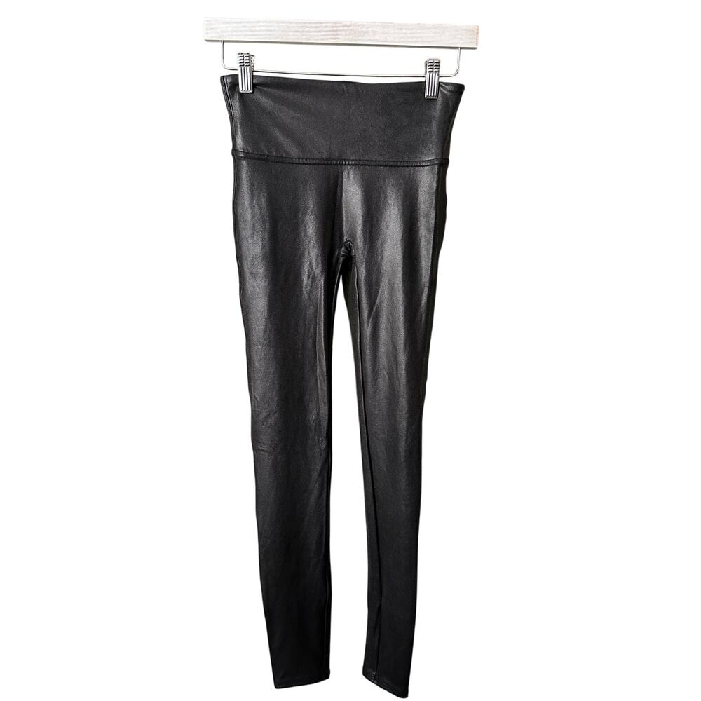 Spanx Black Faux Leather Leggings - Small